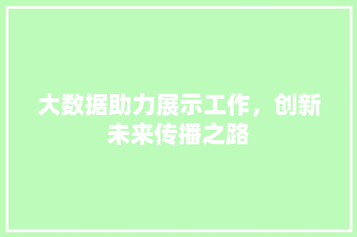 大数据助力展示工作，创新未来传播之路  第1张