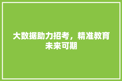 大数据助力招考，精准教育未来可期
