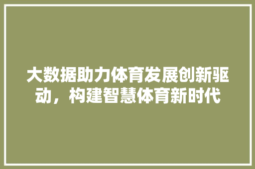 大数据助力体育发展创新驱动，构建智慧体育新时代