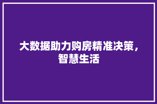 大数据助力购房精准决策，智慧生活  第1张