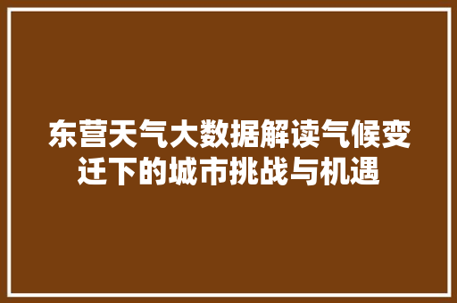 东营天气大数据解读气候变迁下的城市挑战与机遇
