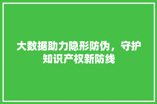大数据助力隐形防伪，守护知识产权新防线