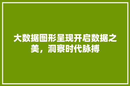 大数据图形呈现开启数据之美，洞察时代脉搏  第1张