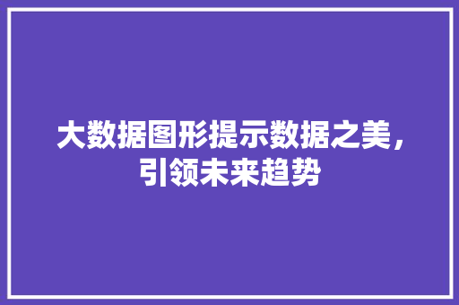 大数据图形提示数据之美，引领未来趋势  第1张