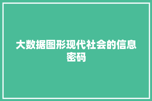 大数据图形现代社会的信息密码