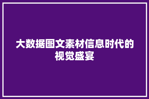 大数据图文素材信息时代的视觉盛宴  第1张