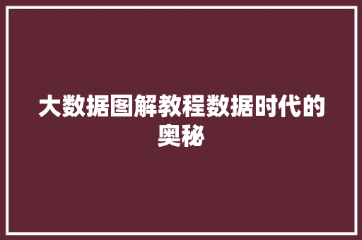 大数据图解教程数据时代的奥秘  第1张