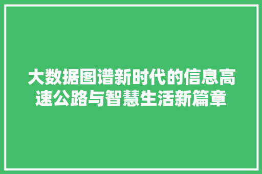 大数据图谱新时代的信息高速公路与智慧生活新篇章