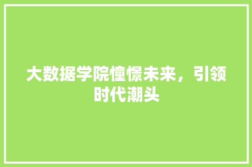 大数据学院憧憬未来，引领时代潮头  第1张