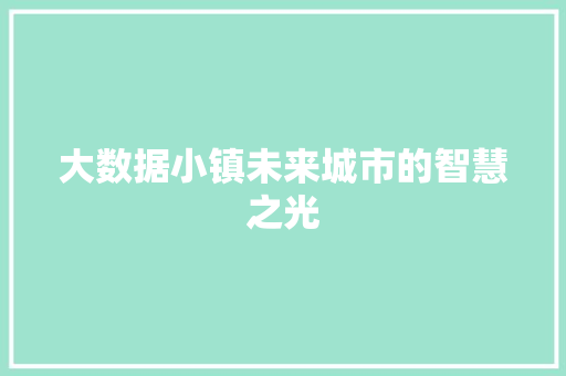 大数据小镇未来城市的智慧之光