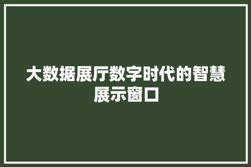 大数据展厅数字时代的智慧展示窗口