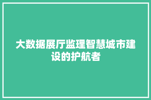 大数据展厅监理智慧城市建设的护航者