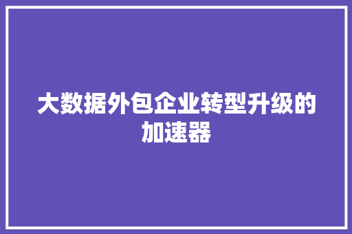 大数据外包企业转型升级的加速器  第1张