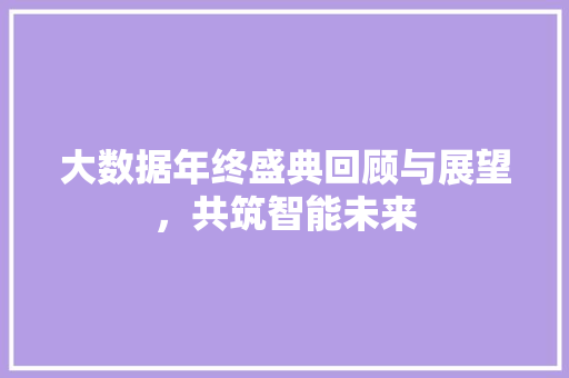大数据年终盛典回顾与展望，共筑智能未来