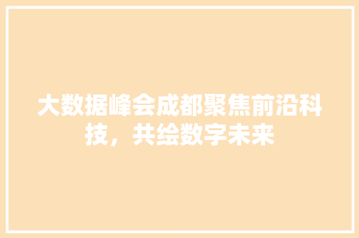 大数据峰会成都聚焦前沿科技，共绘数字未来  第1张