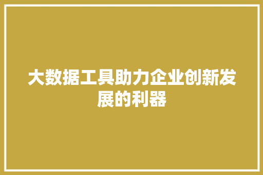 大数据工具助力企业创新发展的利器  第1张