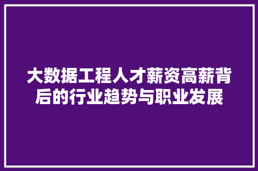 大数据工程人才薪资高薪背后的行业趋势与职业发展  第1张