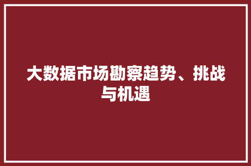 大数据市场勘察趋势、挑战与机遇  第1张