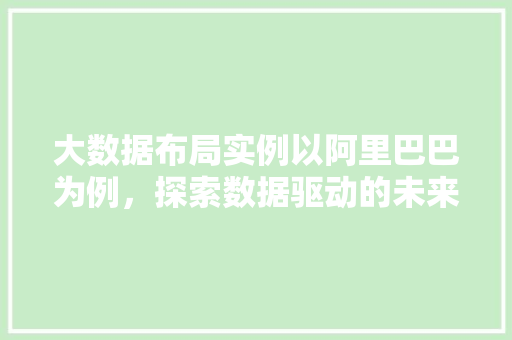 大数据布局实例以阿里巴巴为例，探索数据驱动的未来商业生态  第1张