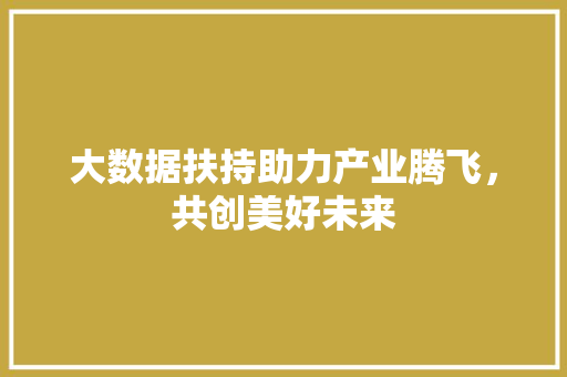 大数据扶持助力产业腾飞，共创美好未来  第1张