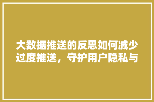 大数据推送的反思如何减少过度推送，守护用户隐私与体验  第1张
