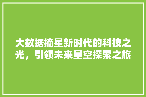 大数据摘星新时代的科技之光，引领未来星空探索之旅