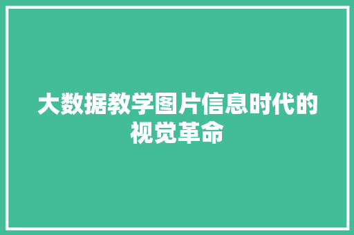 大数据教学图片信息时代的视觉革命
