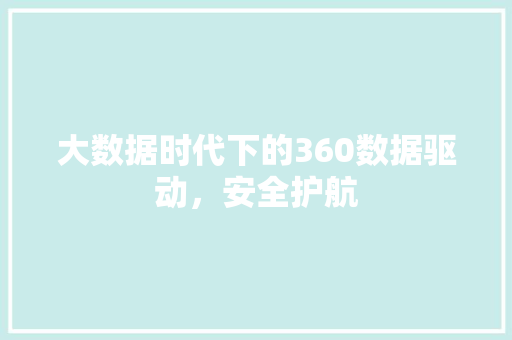 大数据时代下的360数据驱动，安全护航  第1张
