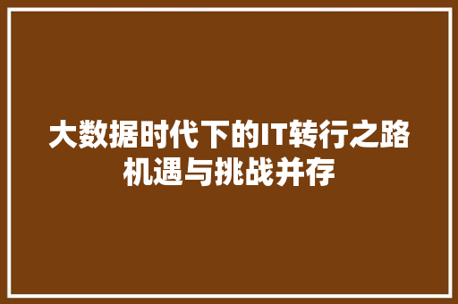 大数据时代下的IT转行之路机遇与挑战并存  第1张