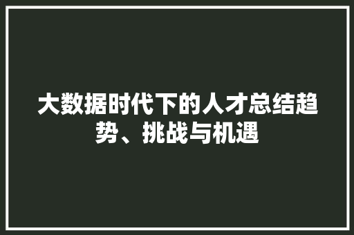 大数据时代下的人才总结趋势、挑战与机遇  第1张