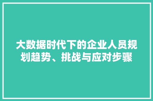 大数据时代下的企业人员规划趋势、挑战与应对步骤  第1张