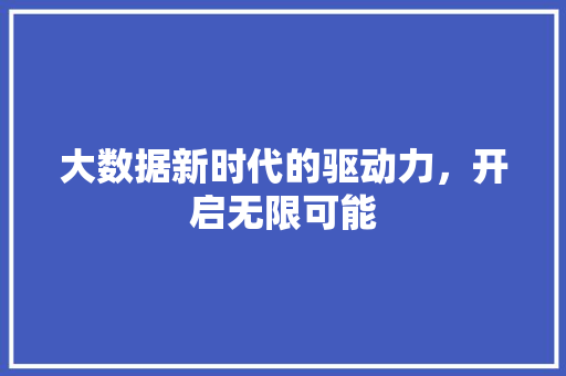大数据新时代的驱动力，开启无限可能  第1张