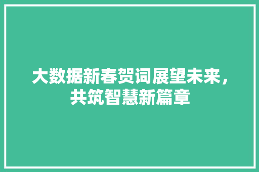 大数据新春贺词展望未来，共筑智慧新篇章  第1张
