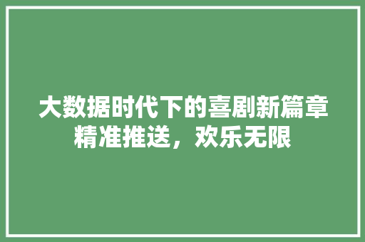 大数据时代下的喜剧新篇章精准推送，欢乐无限
