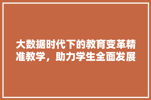 大数据时代下的教育变革精准教学，助力学生全面发展