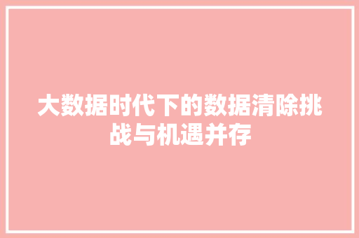 大数据时代下的数据清除挑战与机遇并存  第1张
