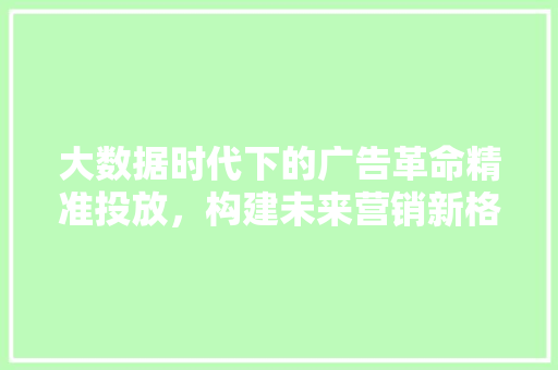 大数据时代下的广告革命精准投放，构建未来营销新格局  第1张