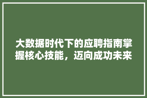 大数据时代下的应聘指南掌握核心技能，迈向成功未来  第1张