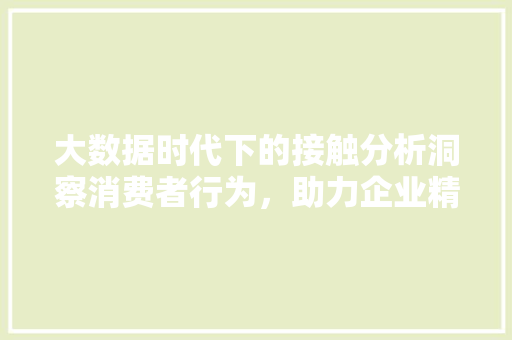大数据时代下的接触分析洞察消费者行为，助力企业精准营销  第1张