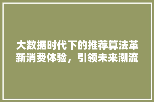 大数据时代下的推荐算法革新消费体验，引领未来潮流  第1张