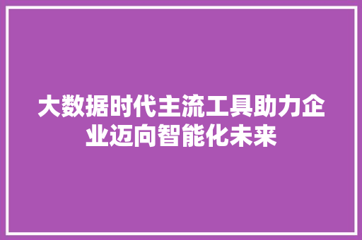 大数据时代主流工具助力企业迈向智能化未来  第1张