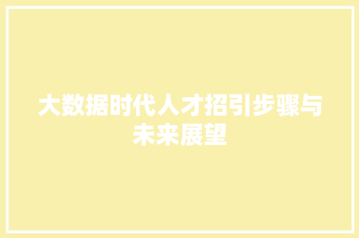 大数据时代人才招引步骤与未来展望  第1张