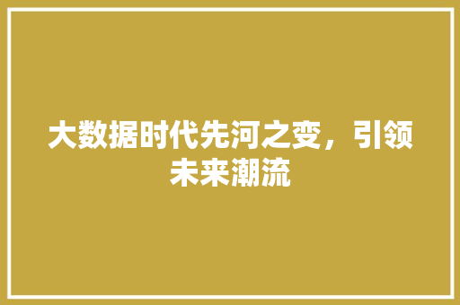 大数据时代先河之变，引领未来潮流  第1张