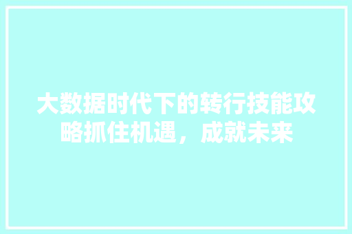 大数据时代下的转行技能攻略抓住机遇，成就未来  第1张