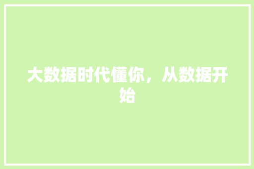 大数据时代懂你，从数据开始  第1张