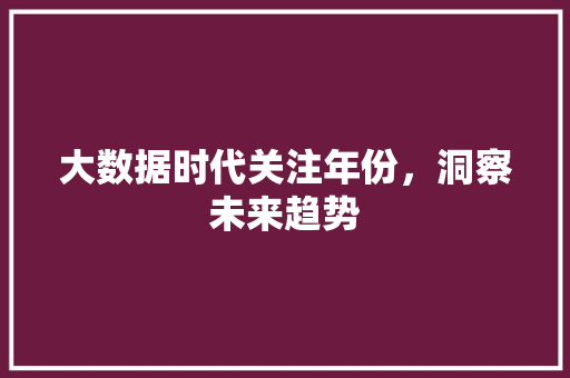 大数据时代关注年份，洞察未来趋势  第1张