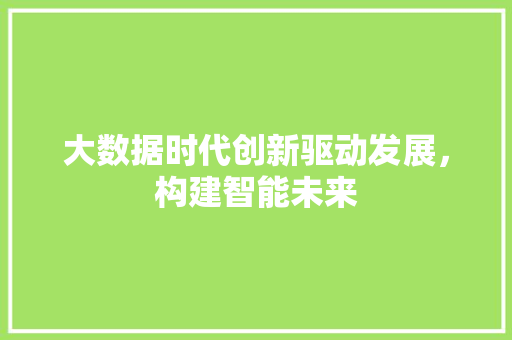 大数据时代创新驱动发展，构建智能未来  第1张