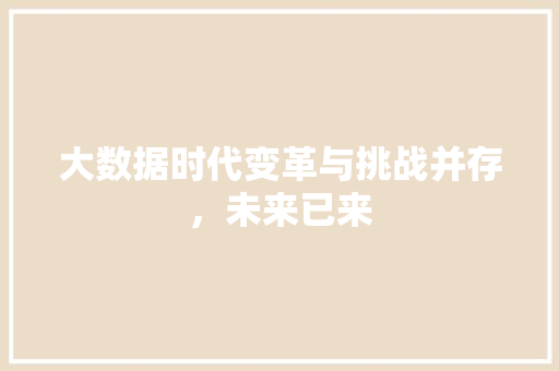 大数据时代变革与挑战并存，未来已来  第1张
