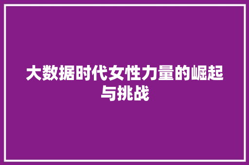 大数据时代女性力量的崛起与挑战  第1张