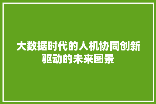 大数据时代的人机协同创新驱动的未来图景